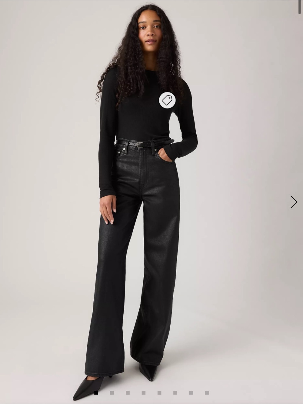 Levi's Black High-Rise Wide-Leg ribcage Jeans size 24